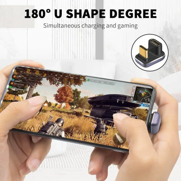 240W U Shape USB C Adapter 40Gbps USB C 180 Degree Angled USB C Extender Connector Support 8k Video Audio Display Accessories Apsilon