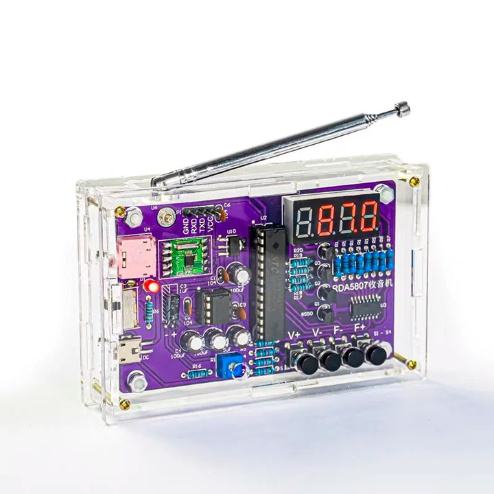 DIY FM Radio Electronic Kit 87-108MHz Adjustable Frequency Digital Display Soldering Project Practice Solder RDA5807S Apsilon