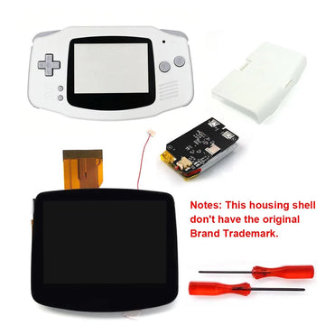 HISPEEDIDO Rechargeable for GBA V5 IPS HD 720x480 Drop-in Screen Kits No Welding Required Desaturation FRM OSD W/Shell Apsilon