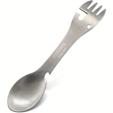 PSKOOK Outdoor Survival Tools 5 in 1 Camping Multi-functional EDC Kit Practical Fork Knife Spoon Bottle/Can Opener Apsilon