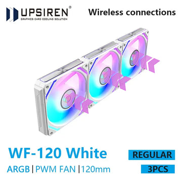 UPSIREN WF-120 ARGB PWM 3PCS Chassis fanARGB120mm/4PIN PWM/ Magic Color Wireless Stitching Computer heat dissipation fan Apsilon