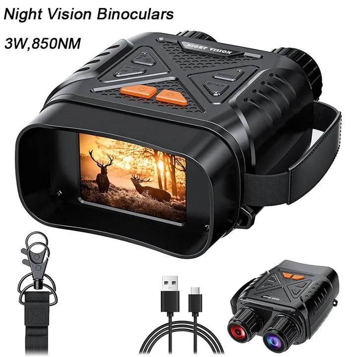 1080P Night Vision Binoculars 10x Digital 800m Full Dark Infrared Night Vision Telescope Goggles 2.8” Large Screen For Camping Apsilon