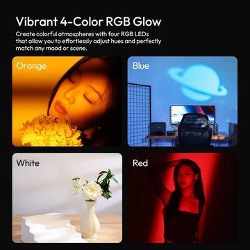 Ulanzi LM01 RGB 10W Photography Flashlight 4-Color Dimming Videography Flash Led Light 7500mAh with 1/4" Screw 20 Gobo Live Vlog Apsilon