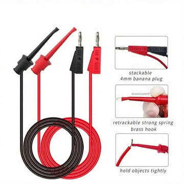 18pcs P1308B Test Lead Kit 4MM Banana Plug To Test Hook Cable Replaceable Multimeter Probe Test Wire Probe Alligator Clip Apsilon
