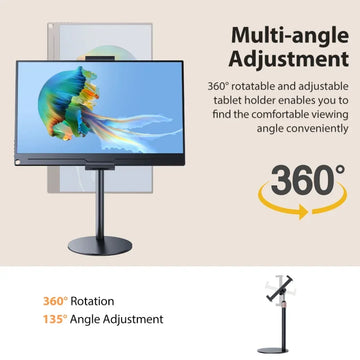 Adjustable Height Monitor Stand VESA Compatible Portable Tablet Holder up to 24cm Wider Base Desk Mount for Standing Workstation Apsilon