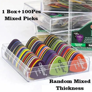 Multicolor Guitar Picks 50/100 Pieces Mixed ABS Premium Plastic Guitar Picks for Acoustic Electric Guitars Bass Or Ukulele Apsilon