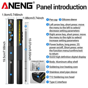 ANENG SL108 96W PD QC Digital Soldering Iron Kit Adjustable Temperature Fast Heat Portable Smart Tool for Electronic Repair Apsilon