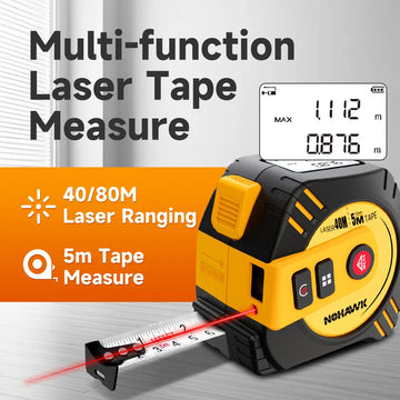 Nohawk 40m/80m Laser Tape Measure Tape Measure Measuring Tool Laser Distance Meter Steel Tape Measure USB Rechargeable Apsilon