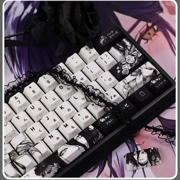 REZE Anime Theme Keycaps Set Customized PBT Sublimation Cherry Profile Keyboard Keycaps for Mechanical Keyboard Accessories Girl Apsilon
