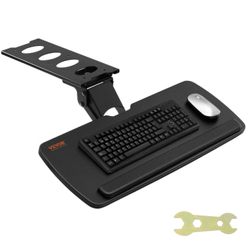 SucceBuy Keyboard Tray under Desk Adjustable Height & Angle Keyboard Tray Slide out & Holder for Typing in Home and Office Work Apsilon