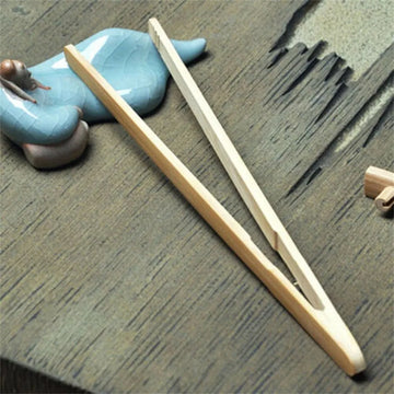 2Pcs 18cm Bamboo Wood Wooden Food Toast Salad Tongs Toaster Bacon Sugar Ice Tea Tong Tea Clips Teaware For Kitchen Apsilon