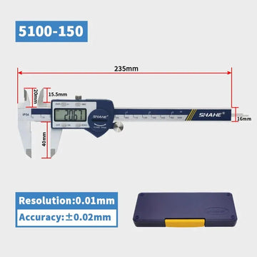 SHAHE Hardened Stainless Steel Digital Caliper Electronic Vernier Caliper Micrometer Measuring Tools Apsilon