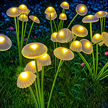 Solar Garden Lights Dual Mode LED Solar Mushroom Lights Waterproof Decor Yard Patio Pathway Jellyfish for Garden Ambiance Apsilon