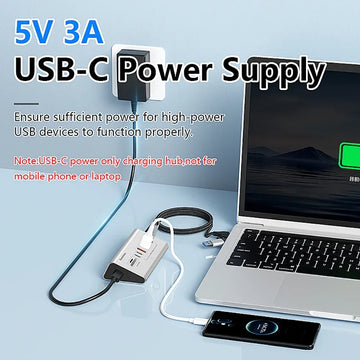 10Gbps USB 3.2 Docking Station USB Hub Type C Splitter with Card Reader Aluminum Alloy Multi 8/9 Ports Switch For PC Laptop Apsilon