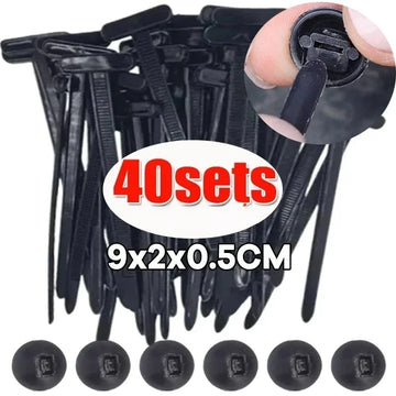 Universal Nylon Cable Tie Buckle Auto Fastener Screw Replacement Clip Car Fender Trunk Engine Guard Panel Wire Management Secure Apsilon