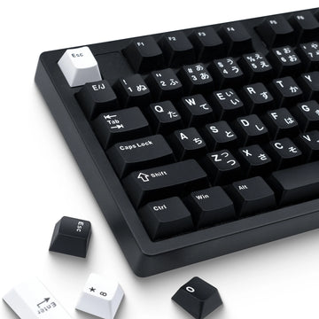 XVX Cherry Profile Keycaps Japanese Layout JIS Black PBT Keycap Not Shine Through Mechanical Keyboard Double Shot Keycap 153 Key Apsilon