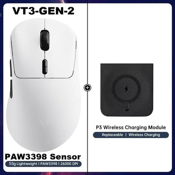 Rapoo VT3 GEN-2 Wireless Gaming Mouse 53g Lightweight 8KHz Polling Rate 26000DPI 10 Programmable Buttons Optical Sensor Apsilon