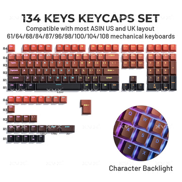 XVX Phantom Gradient Keycaps PBT Top/Side Print Key Caps Double Shot Shine Through Custom Minimalist OEM Russian/Korean Keycap Apsilon