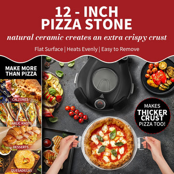 Klaif Electric Pizza Maker, 420℃, 1200 Watt, 5 Separate Temperature Levels, Flame Resistant Stone Plate 1200W 32cm Apsilon