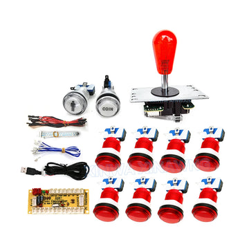 Game Player DIY SANWA Arcade Kit for PC Raspberry Pi with LED Push Button American Style Joystick USB Encoder Cable Mame Pandora Apsilon