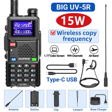 Baofeng UV 5RH 10W Air Band Walkie Talkie Long Range Wirless Copy Frequency Type-C Baofeng UV 5R MINI UV 21 PRO 2 Way Ham Radio Apsilon