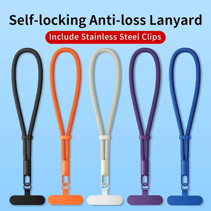 Universal Adjustable Mobile Phone Lanyard Short Wrist Strap with Self-locking Anti-drop Design Durable Polyester Phone Strap Apsilon