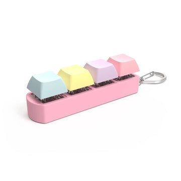 4Keys Finger Button Anti-stress Toys Mechanical Keyboard Keycaps Office Decompression Calming Keychain Gifts for Children Adults Apsilon