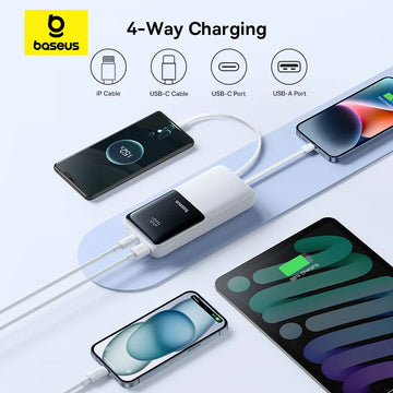 Baseus Power Bank 20000mAh PD 22.5W Fast Charging Phone External Battery Powerbank Charger for Xiaomi Poco iPhone Samsung iPad Apsilon