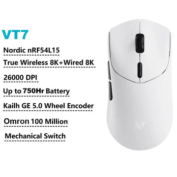 Rapoo VT7 MAX /VT7 Wireless Gaming Mouse True 8K Wireless Polling Rate 53g Lightweight Up to 750Hr Battery Life Apsilon