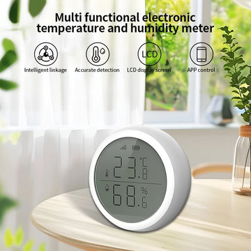 Work with Tuya Smart ZigBee Thermometer Home Indoor Temperature And Humidity Se nsor LCD Display APP Voice Control Alexa Google Home Assistant Apsilon