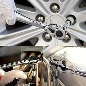 72Drive Socket Set 1/4"-3/8"-1/2", Ratchet Wrench Sockets Compact Sockets for Car Repair Mechanic Tool for Auto Repair Apsilon