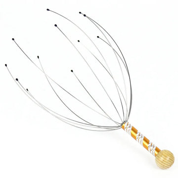 1PC Octopus Head Massager Stainless Steel Engraved Head Relaxer Brain Massage Claw Scalp Scratcher Itch Reliever Random Color Apsilon