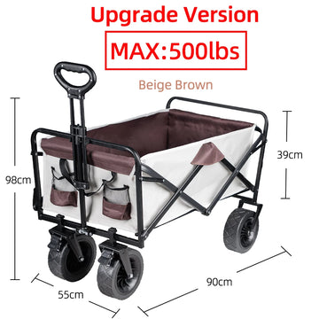 Large Weight Capacity Heavy Duty Wagon Cart Folding Wagon for Outdoor Garden Beach wagon Camping Equipment with Cup Holders Apsilon