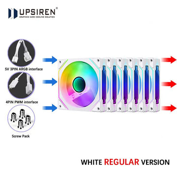 UPSIREN UF-1 PRISM 4 PRO 5PCS Computer Chassis Fan 12cm ARGB 4Pin PWM Quiet Cooling Fan 12V Large Air Volume 45.2CFM/600-1500RPM Apsilon