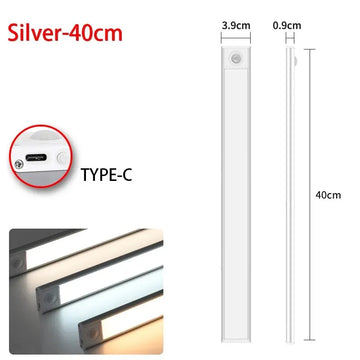 LED Motion Sensor Light Night Light Wireless USB Under Cabinet Light For Kitchen Cabinet Bedroom Wardrobe Sensor Indoor Lighting Apsilon