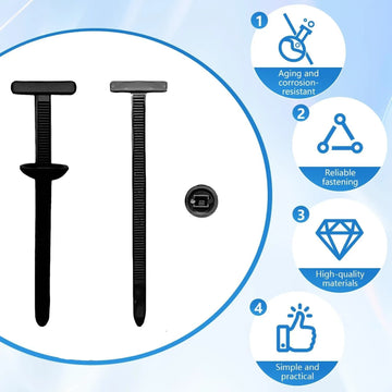 Universal Car Nylon Cable Tie Buckles Heavy Duty Self-Locking Zip Ties Holder with Pin Button Fasteners Car UV Resistant Ties Apsilon
