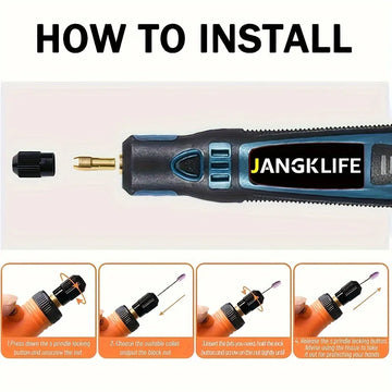 JANGKLIFE USB Cordless Rotary Tool Kit Woodworking Engraving Pen DIY For Jewelry Metal Glass Mini Wireless Drill Apsilon