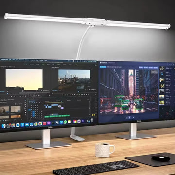 Eye-care LED Clip Metal Desk Lamp 3 Colors Adjustable 10 Brightness Levels Flexible Rotating Lamp Head for Home Reading PC Game Apsilon