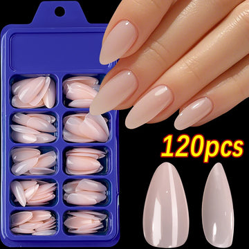 120Pcs Short Square Coffin French Fake Nails Glossy Pink  Full Cover Wearable Press on Nails Wearable Acrylic Fake Nails Tips # Apsilon