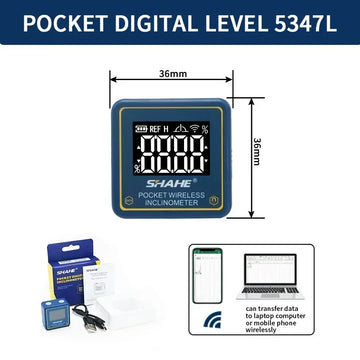 SHAHE Digital Level Box and Angle Finder Magnetic Digital Angle Gauge Protractor Inclinometer With Magnet Measures 4 X 90 Degree Apsilon