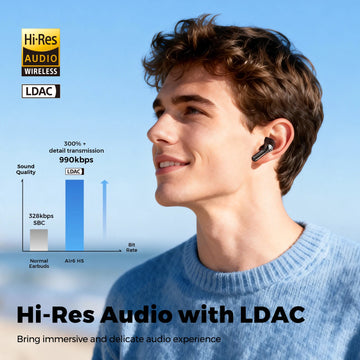 SOUNDPEATS Air6 HS Wireless Earbuds, Bluetooth 6.0 Headphones with 13mm Triple-Magnet Driver, LDAC Hi-Res Audio,Immersive Sound Apsilon