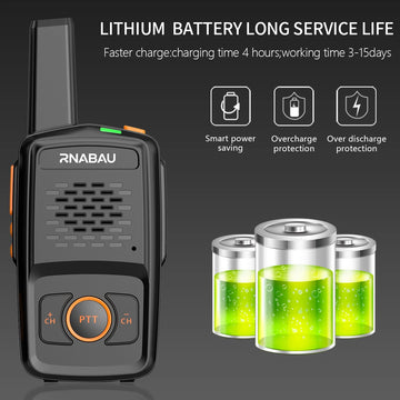 Mini Walkie Talkie RNABAU 16 Channels Professional MT-N1 UHF 400-470MHZ Match Baofeng Two Way Radio Apsilon