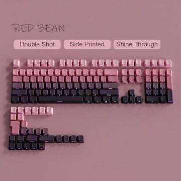 135 Keys Gradient Green Shine Through Keycaps Side Printed PBT Double Shot Keycaps OEM Profile for MX Switches Gaming Keyboards Apsilon