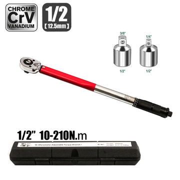 10-210N.m Torque Wrench 1/2"  Precise Reversible Ratchet Torques Key Professional Bicycle Motorcycle Car Automotive Tool Apsilon