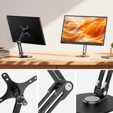 UPERFECT VESA Monitor Desk Mount Single Monitor Stands Freestanding Fits 12'' to 22'' Computer Screen with Height Adjustable Apsilon