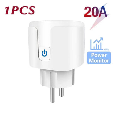 Smart Socket EU 20A Wifi Smart Plug  Power Monitoring Smart Home Voice Control Support Google Assistant Alexa Alice Apsilon