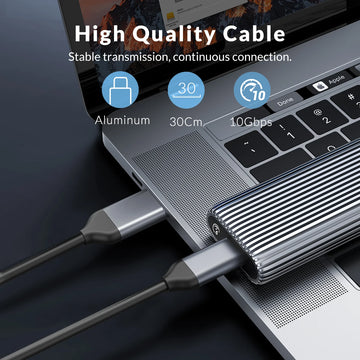 ORICO Tool Free Aluminum M2 NVMe SSD Enclosure 10Gbps PCIe Type C M.2 SSD Case NVMe M Key Solid State Drive Case Support UASP Apsilon