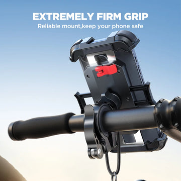 Joyroom Motorcycle Phone Mount Upgrade Bike Phone Holder Ultra-Stable Bicycle Phone Mount Handlebar Cell Phone Clamp for Scooter Apsilon