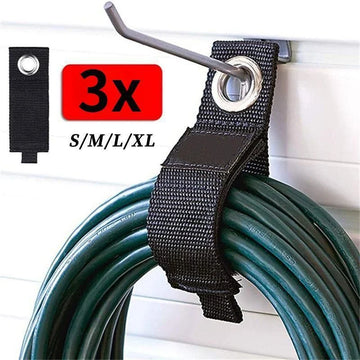 3pcs Heavy-Duty Storage Straps Reusable Extension Cord Organizer Cable Ties Hose Storage Accessory Holder Garage Organization Apsilon