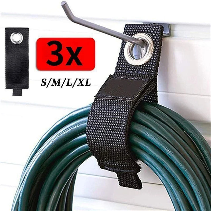 3pcs Heavy-Duty Storage Straps Reusable Extension Cord Organizer Cable Ties Hose Storage Accessory Holder Garage Organization Apsilon